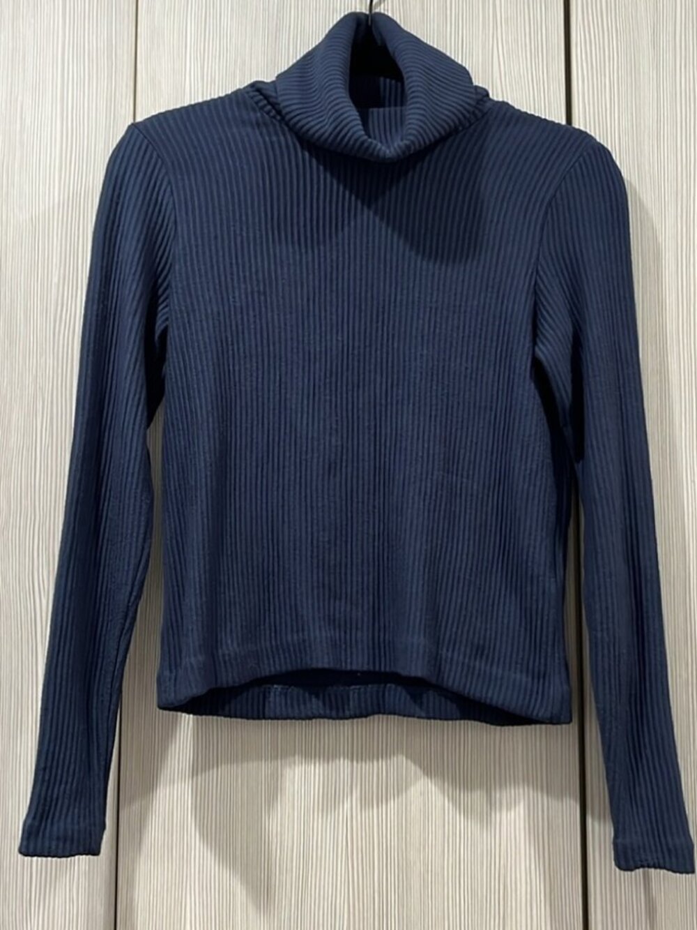 Club Monaco Meredy Ribbed Turtleneck Top | French Blue | XXS